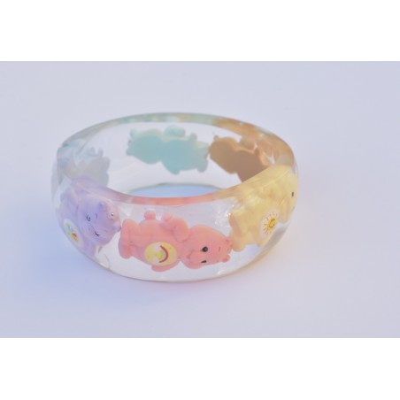 Rainbow bears resin bangles handmade by Bordelinparis