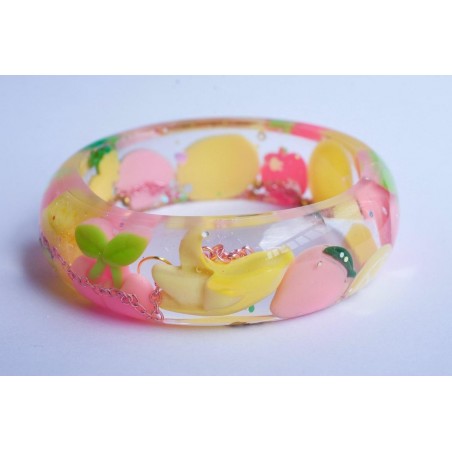 Fruits pastels Bracelet en résine inclusion