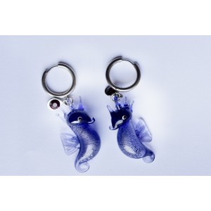 Seahorse glass earrings