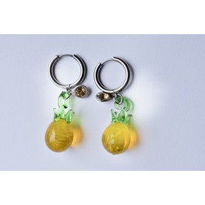 Pineapple glass earrings
