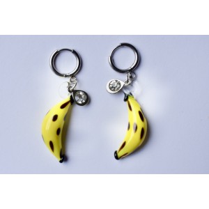 Banana glass earrings