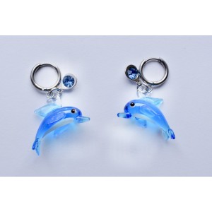 Dolphin glass earrings
