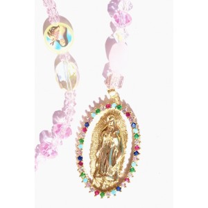 Chapelet vierge Marie en perles de cristal
