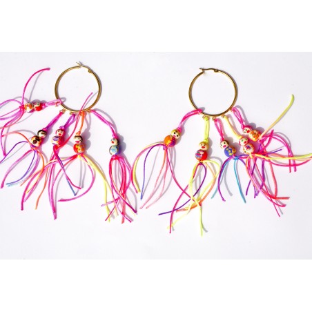 Lucky dolls hoop earrings