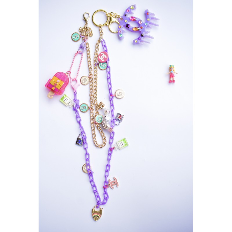 Attache de sac porte clefs grigri polly pocket