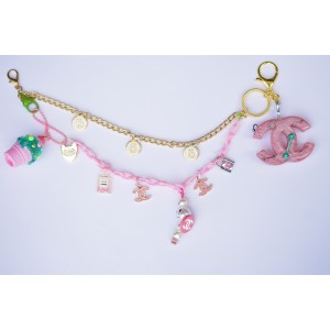 Attache de sac rose grigri polly pocket