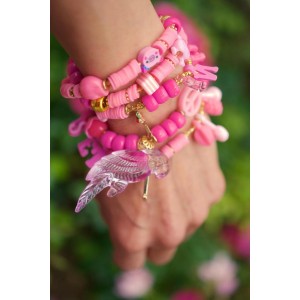 chromatic pink pony and charms beads