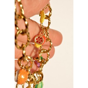 Necklace with large links and fruits charms