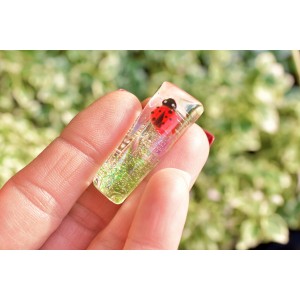 Handcrafted resin ladybug hair clip