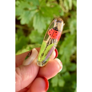 Resin ladybird hair clip