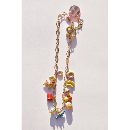 Golden necklace with miniature charms Bordelinparis