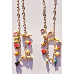 Golden necklace with miniature charms Bordelinparis