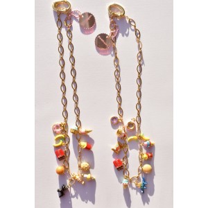 Golden necklace with miniature charms Bordelinparis