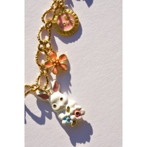 La vie en rose necklace with 13 pastel charms