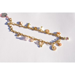 La vie en rose necklace with 13 pastel charms