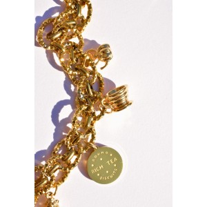 Bordelinparis necklace with large links and gold charms