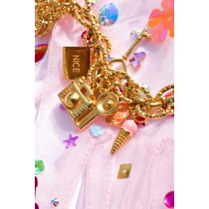 Multi lucky charms link chain necklace