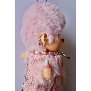 Bijou de sac  kiki peluche singe avec ses grigris
