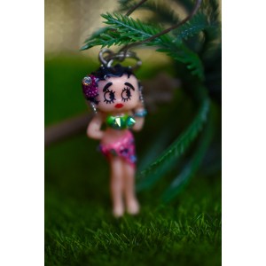 Aloha hula girls glitter earrings