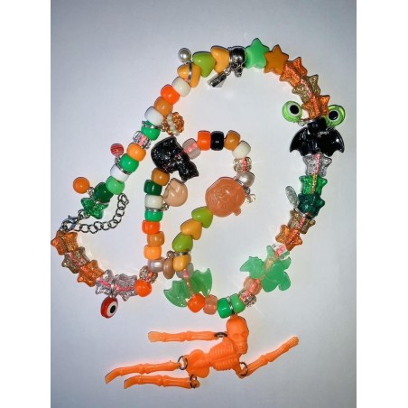 pony beads necklace halloween BOO