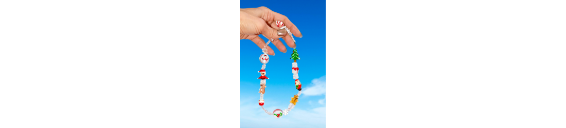 Beaded multicolor necklaces with charms and cuties made in France