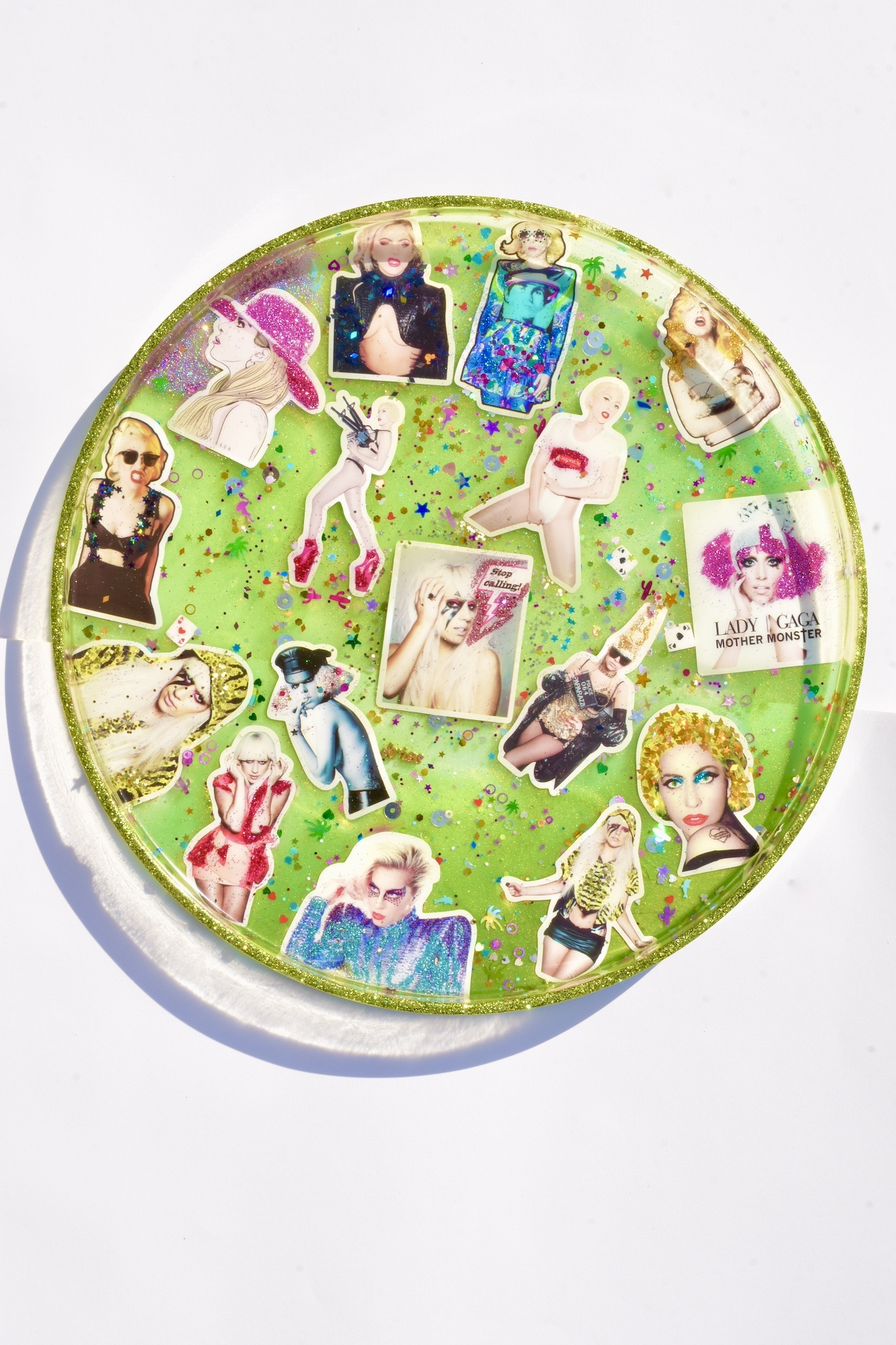 Lady gaga glitter tray handmade in france