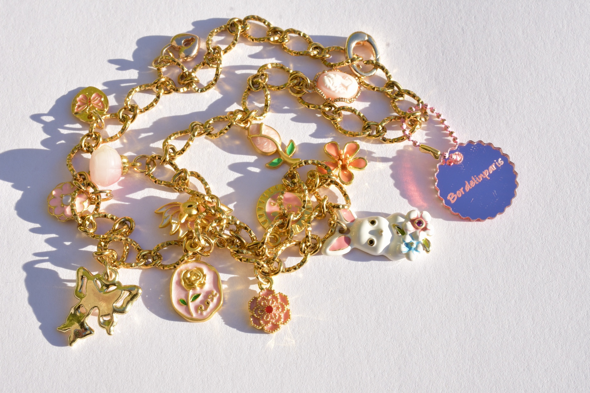 13 charms necklace la vie en rose