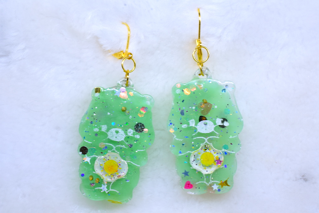 Rainbow bears handmade earrings