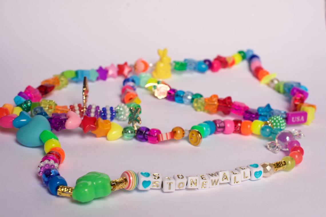 Stonewall long pony beads necklace